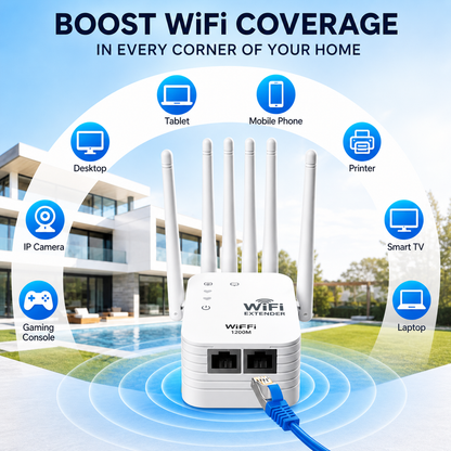 📡 WiFi Extender Pro — Supports 45 Devices | 6 Antennas 🔥