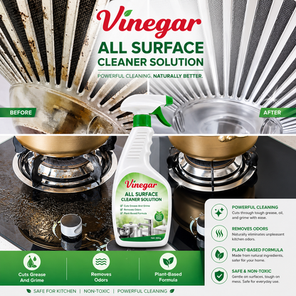 🍃 Vinegar Kitchen Cleaner – Deep Clean in 5 Min🔥