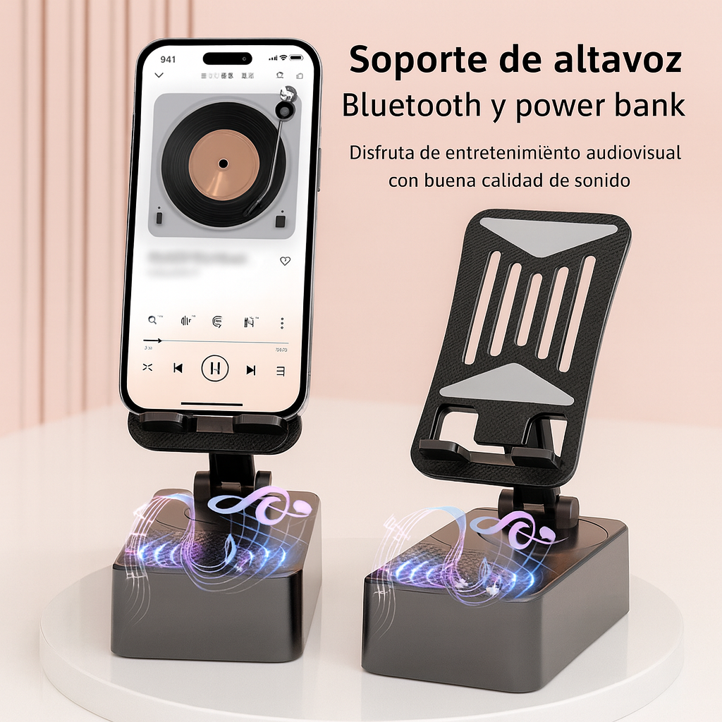 📱 Soporte con Altavoz & Cargador 🎶