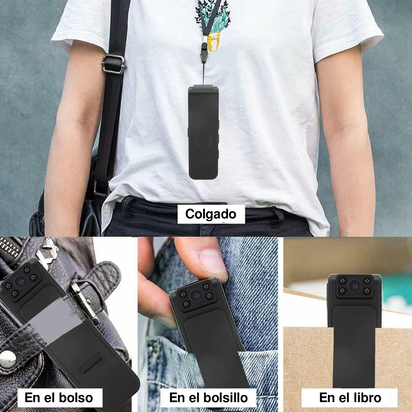 📱 Cámara Wearable HD con 5H de Batería 🕒